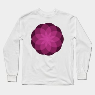 Geometric Flower of Circles (Magenta) Long Sleeve T-Shirt